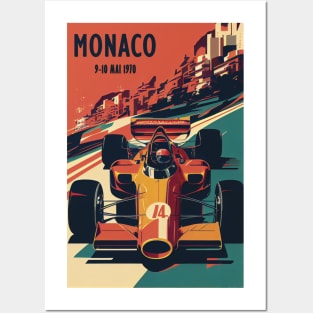 1970 Monaco Grand Prix Racing Travel Poster Posters and Art